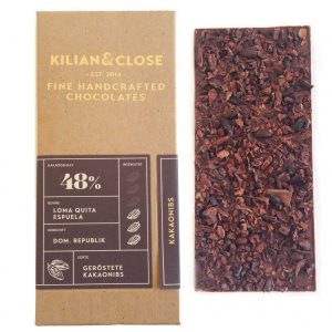 Kilian & Close Chocolade - 48% Pure Dominican with Cacao Nibs - Bio