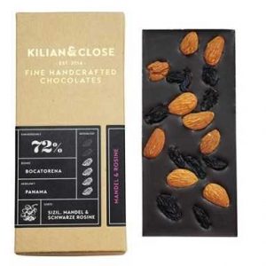 Kilian & Close Chocolade - 72% Sicilian Almond and Bukhara Raisin - Bio