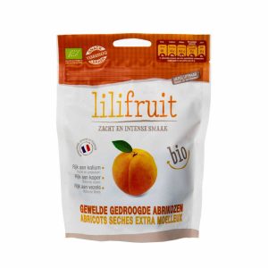 Lilifruit Gewelde gedroogde abrikozen 150g, bio