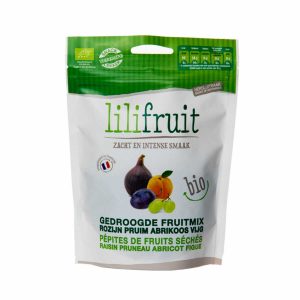 Lilifruit Gedroogde fruitmix rozijn pruim abrikozen vijg 150g, bio