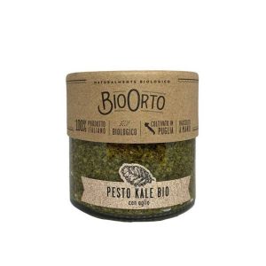 Bio Orto Pesto Kale / Boerenkool Pesto met knoflook 180g in glas, bio