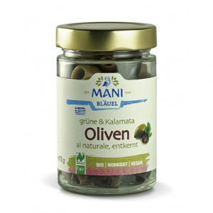 MANI Groene & Kalamata Olijven naturel 175g, bio