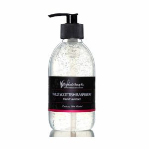 Highland Soap Co. Desinfecterende Handgel Wilde Schotse Framboos 70% alcohol 300ml, bio